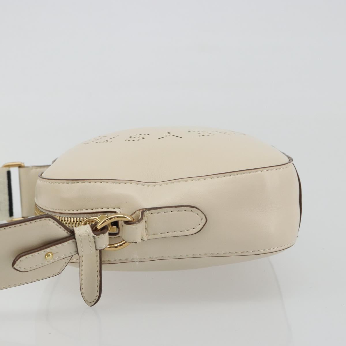Stella MacCartney Shoulder Bag Leather Ivory Gold Auth BA13823