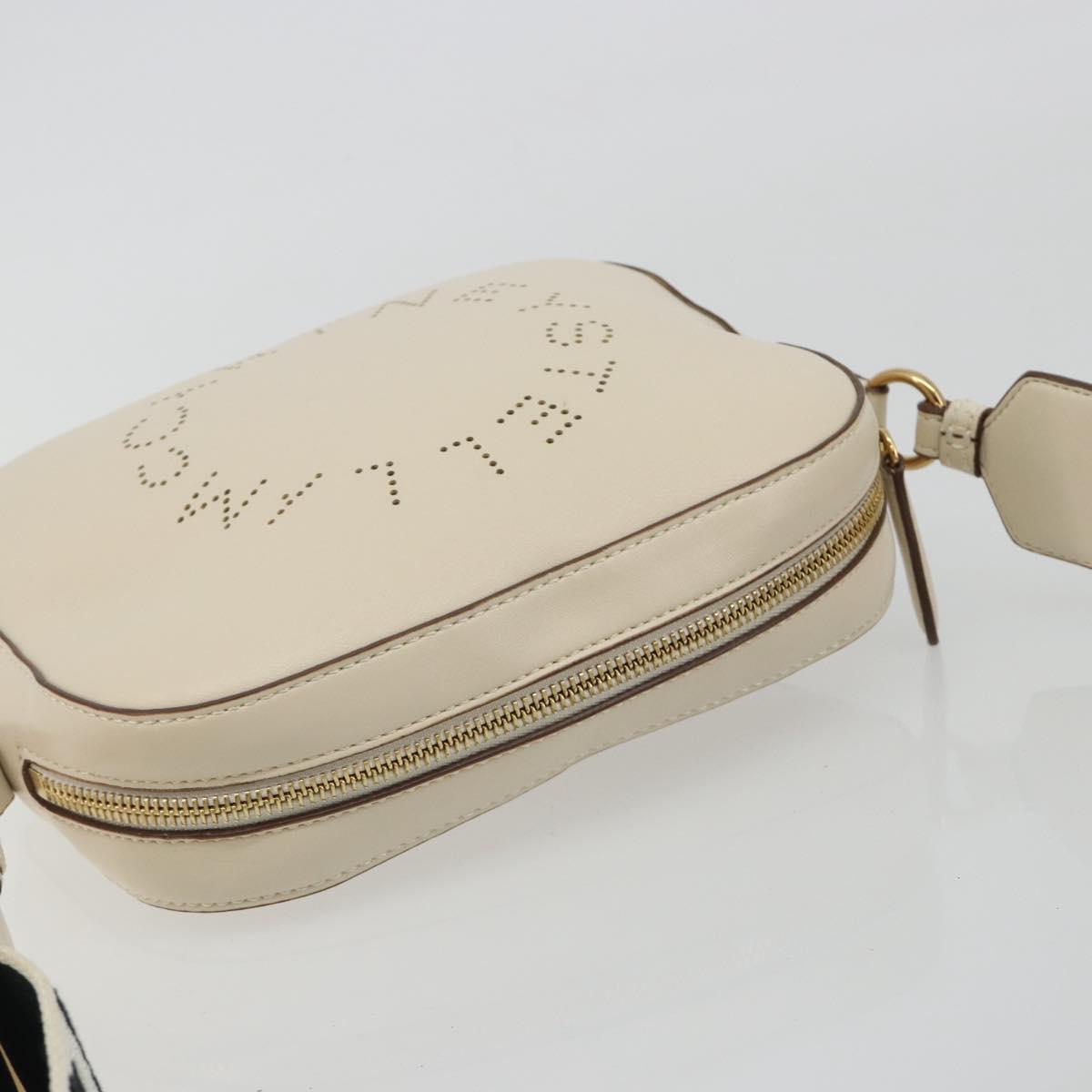 Stella MacCartney Shoulder Bag Leather Ivory Gold Auth BA13823