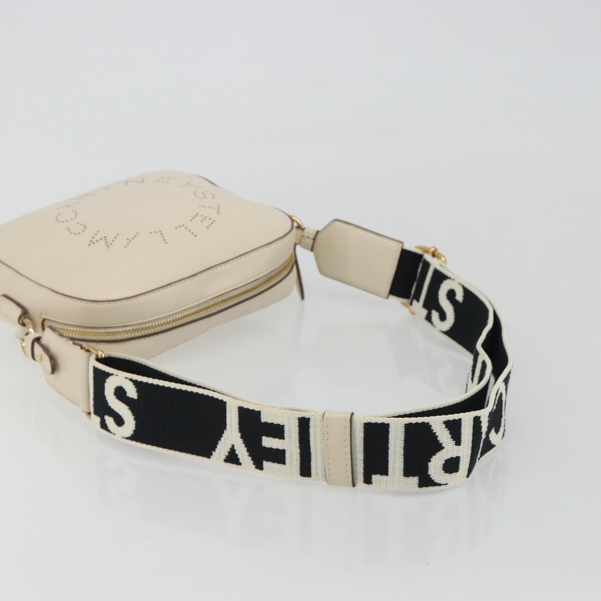 Stella MacCartney Shoulder Bag Leather Ivory Gold Auth BA13823
