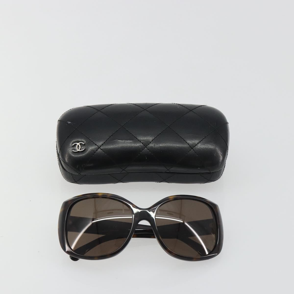 CHANEL Tortoise Pattern Sunglasses Plastic Brown CC Auth BA13826