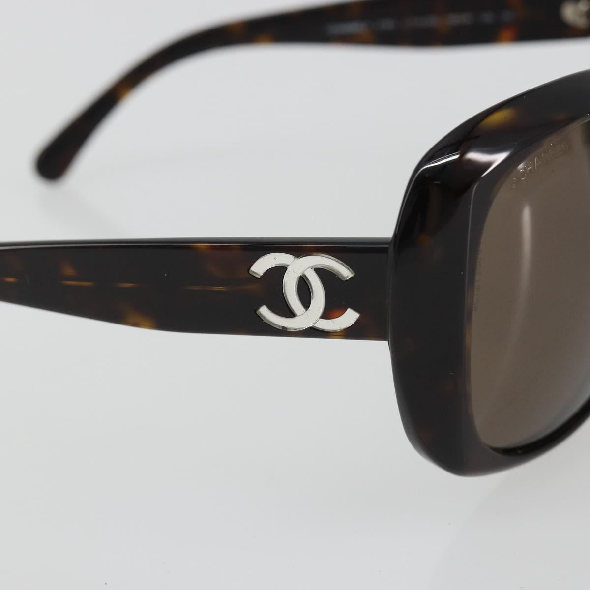 CHANEL Tortoise Pattern Sunglasses Plastic Brown CC Auth BA13826