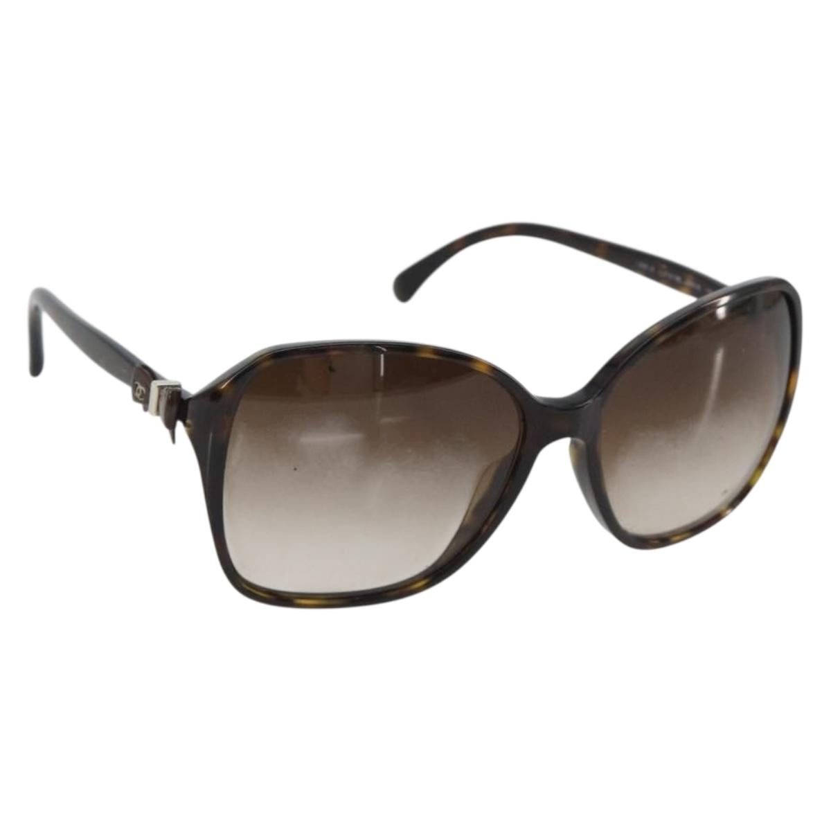 CHANEL Tortoise Pattern Sunglasses plastic Brown CC Auth BA13827