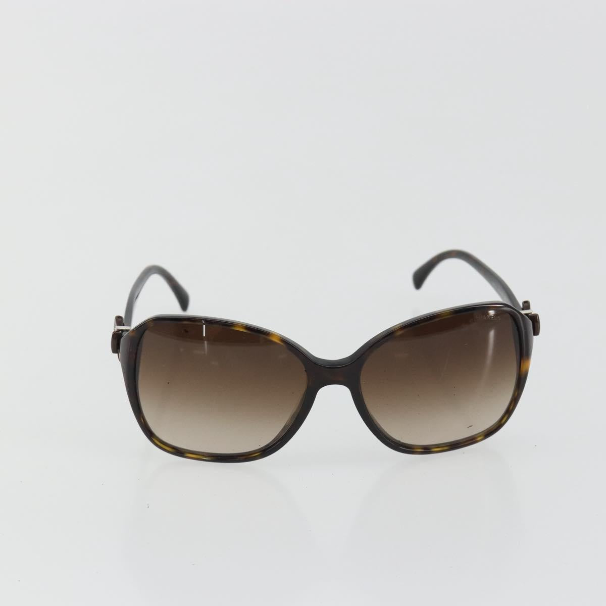 CHANEL Tortoise Pattern Sunglasses plastic Brown CC Auth BA13827