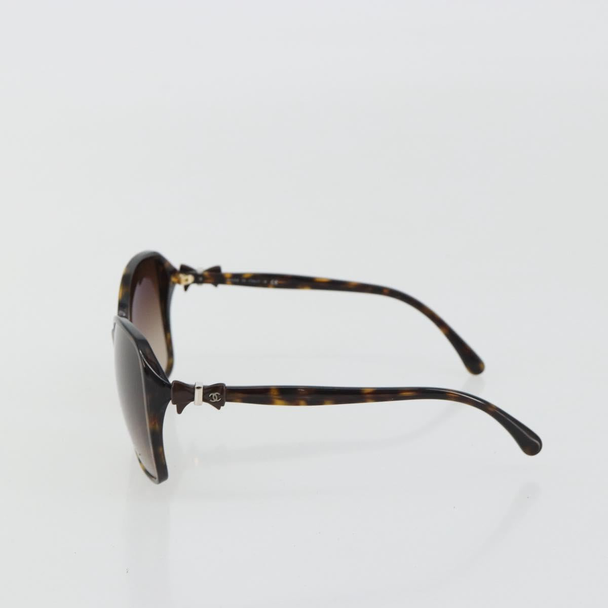CHANEL Tortoise Pattern Sunglasses plastic Brown CC Auth BA13827