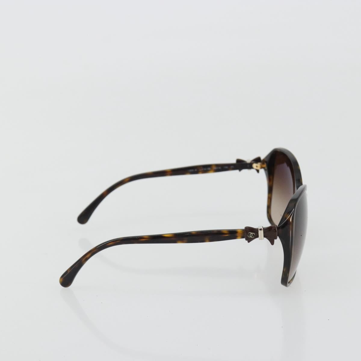 CHANEL Tortoise Pattern Sunglasses plastic Brown CC Auth BA13827