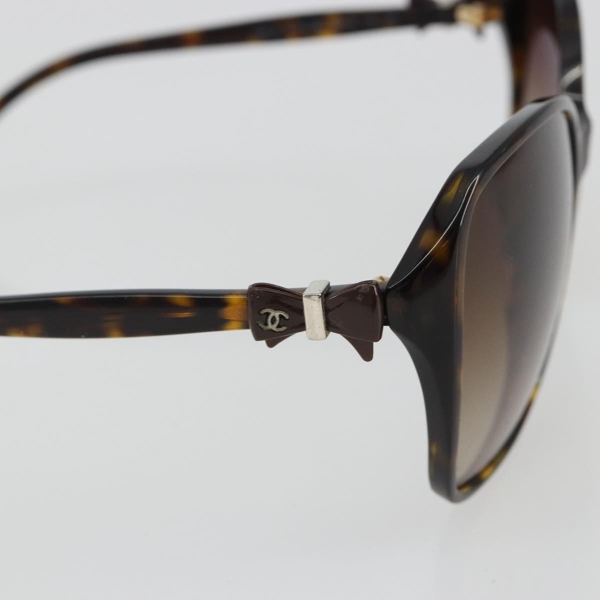 CHANEL Tortoise Pattern Sunglasses plastic Brown CC Auth BA13827