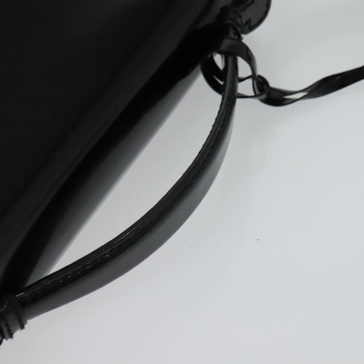 GUCCI Shoulder Bag Patent Leather Black Silver 018 123 1003 Auth BA1383