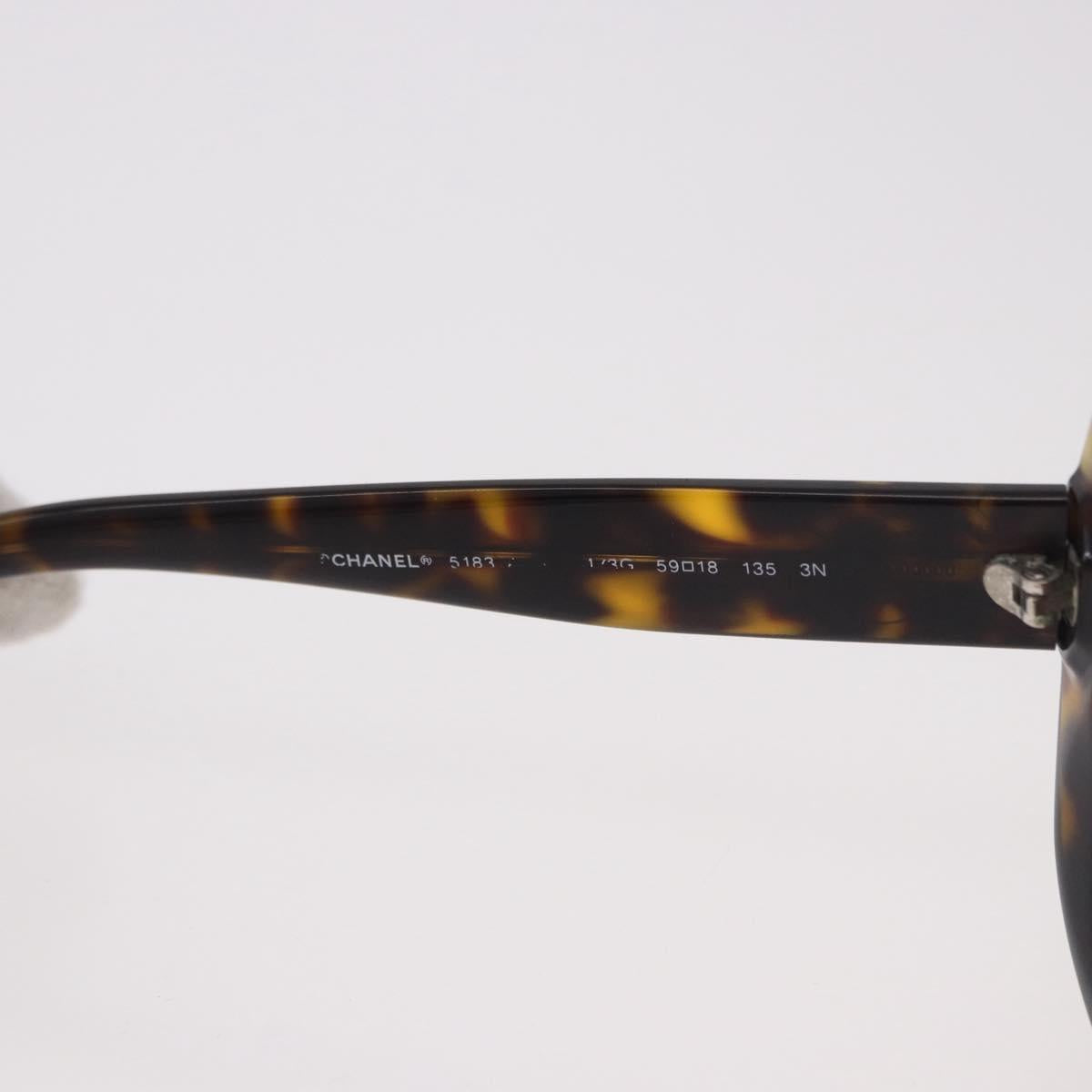 CHANEL Sunglasses Plastic Brown CC Auth BA13831