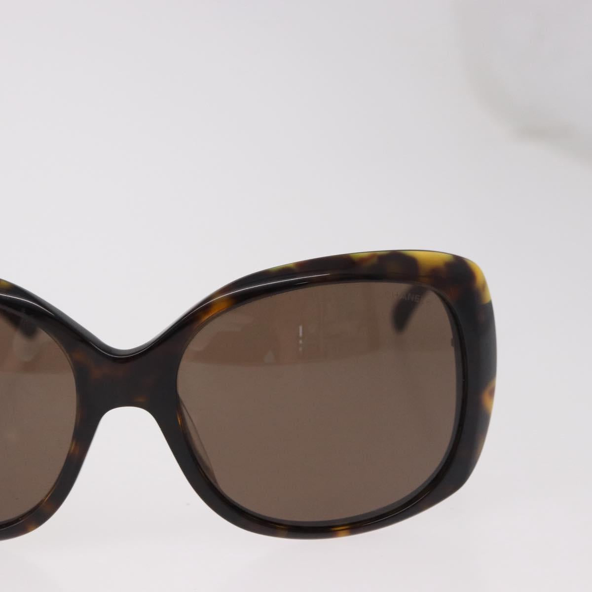 CHANEL Sunglasses Plastic Brown CC Auth BA13831