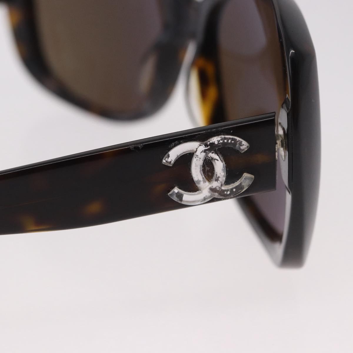 CHANEL Sunglasses Plastic Brown CC Auth BA13831