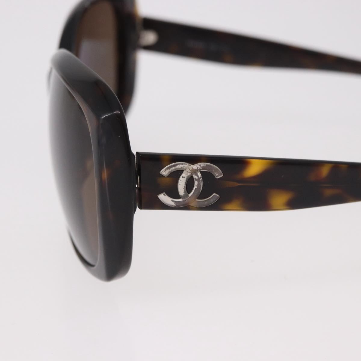 CHANEL Sunglasses Plastic Brown CC Auth BA13831