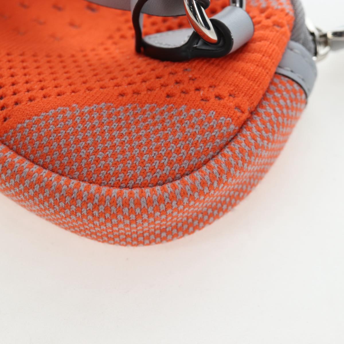 GUCCI Glasses Case Technical knit Orange Silver 824707 Auth BA13835M