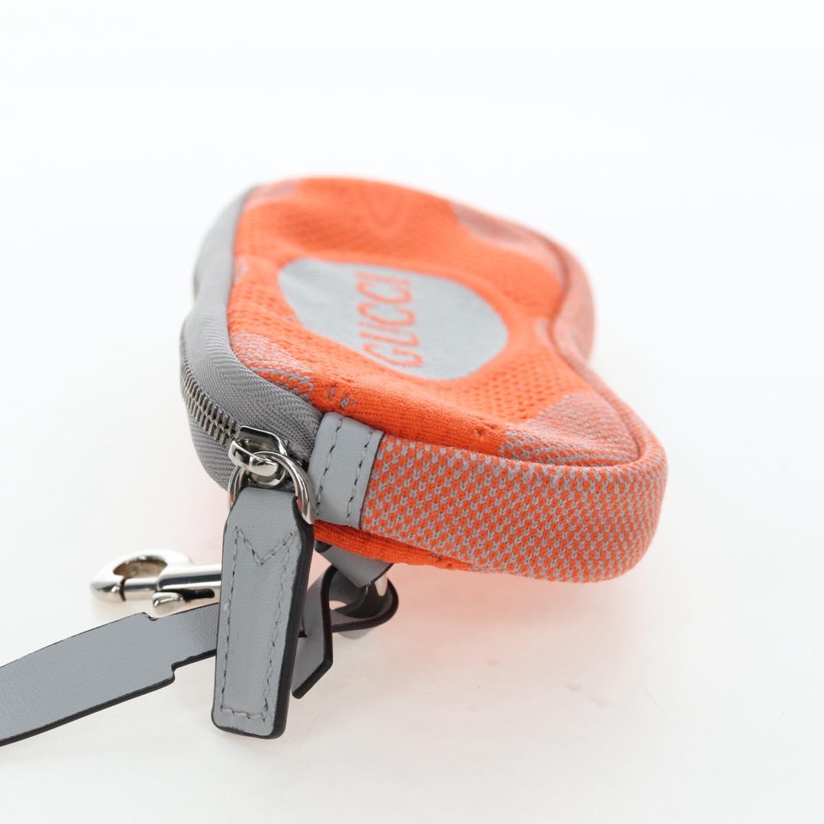 GUCCI Glasses Case Technical knit Orange Silver 824707 Auth BA13835M