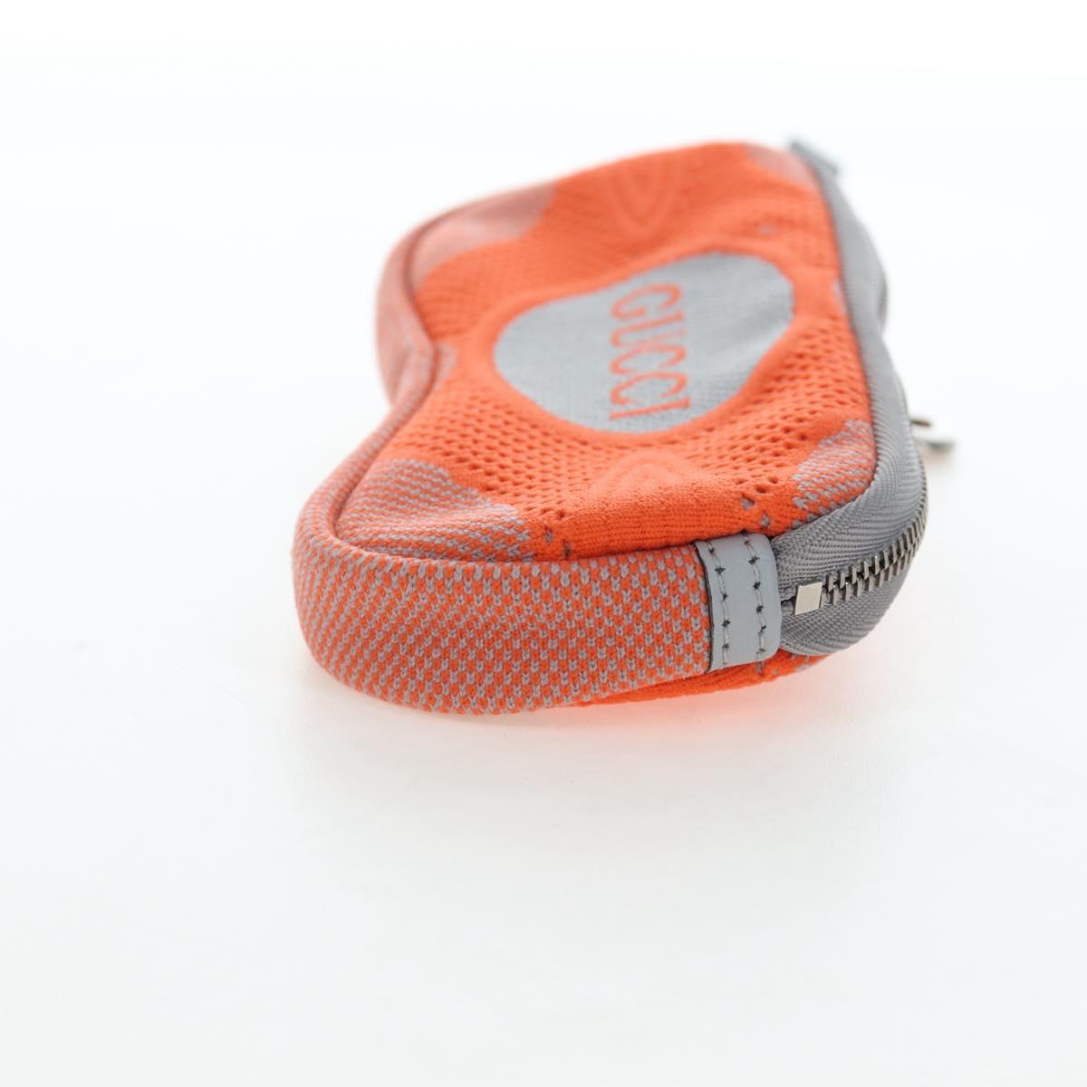 GUCCI Glasses Case Technical knit Orange Silver 824707 Auth BA13835M