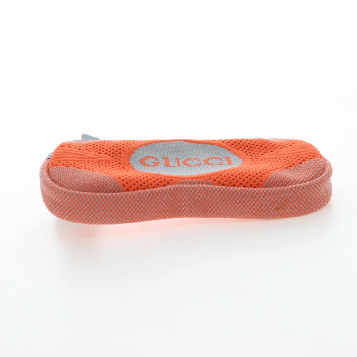 GUCCI Glasses Case Technical knit Orange Silver 824707 Auth BA13835M