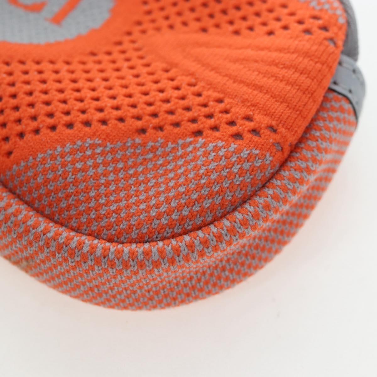 GUCCI Glasses Case Technical knit Orange Silver 824707 Auth BA13835M