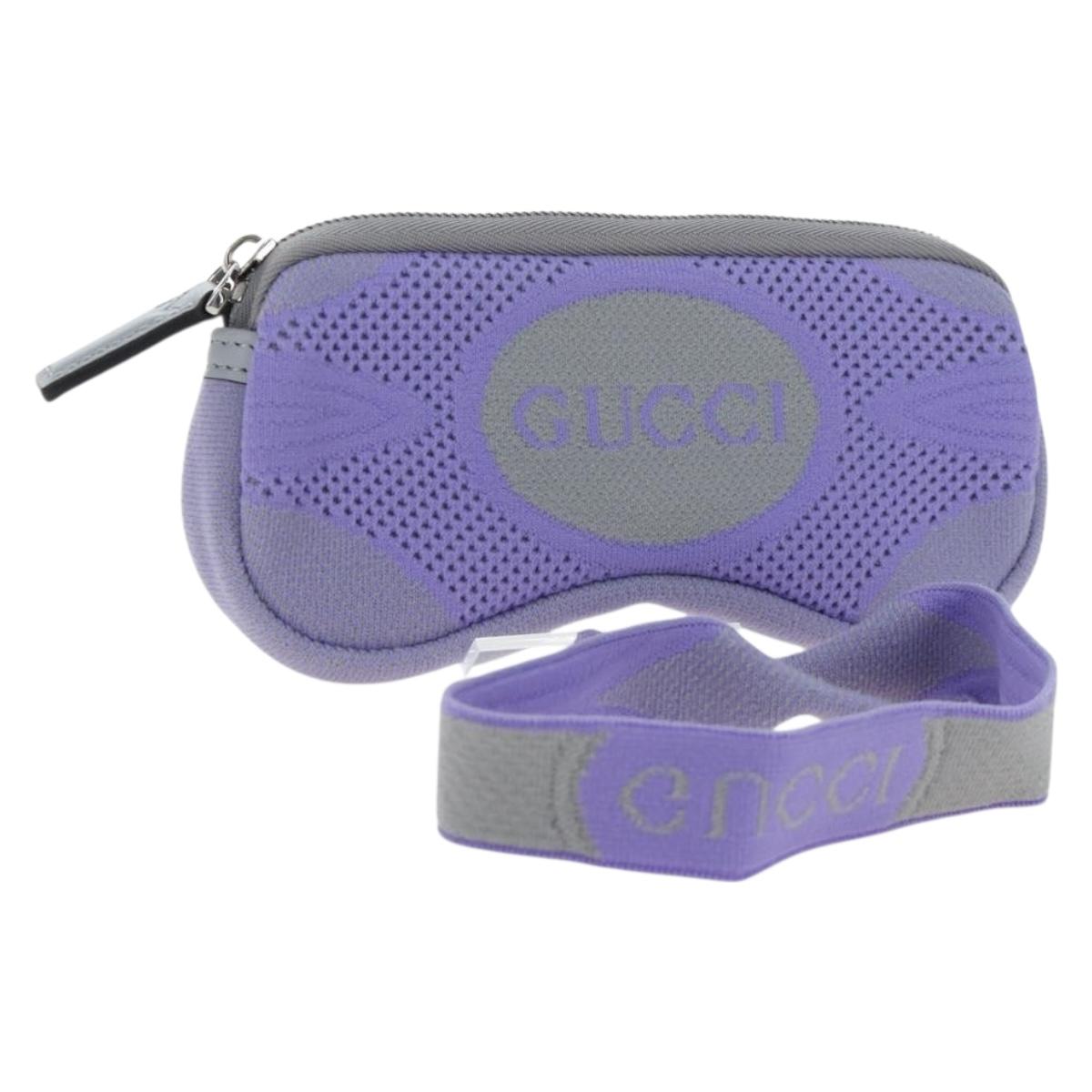 GUCCI Glasses Case Technical knit Purple Silver 824707 Auth BA13836M