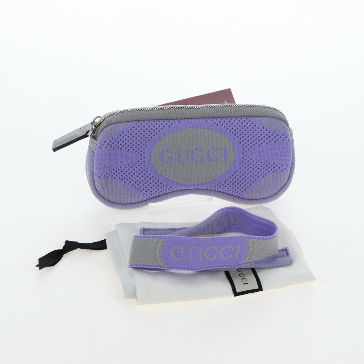 GUCCI Glasses Case Technical knit Purple Silver 824707 Auth BA13836M