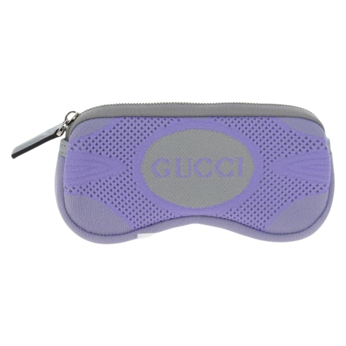 GUCCI Glasses Case Technical knit Purple Silver 824707 Auth BA13836M