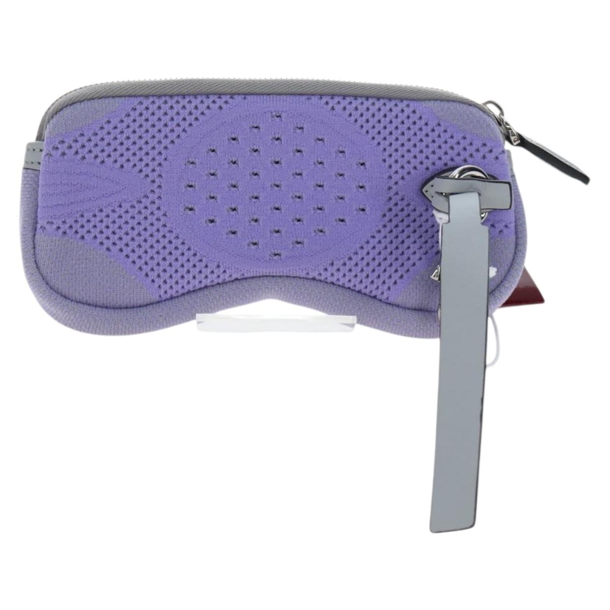 GUCCI Glasses Case Technical knit Purple Silver 824707 Auth BA13836M
