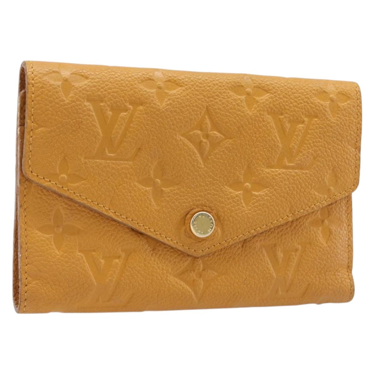 LOUIS VUITTON Empreinte Portefeuille Curie's Compact Saffron Auth BA13838