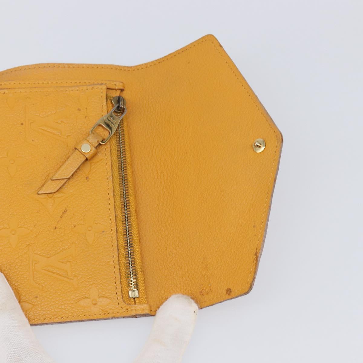 LOUIS VUITTON Empreinte Portefeuille Curie's Compact Saffron Auth BA13838