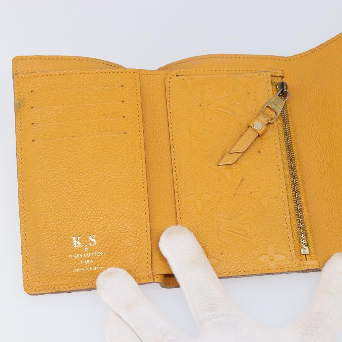 LOUIS VUITTON Empreinte Portefeuille Curie's Compact Saffron Auth BA13838