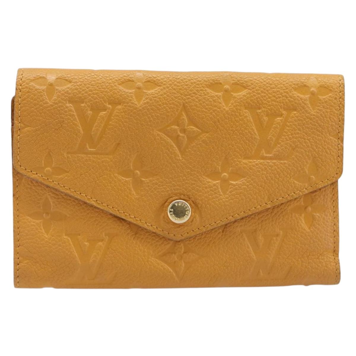 LOUIS VUITTON Empreinte Portefeuille Curie's Compact Saffron Auth BA13838