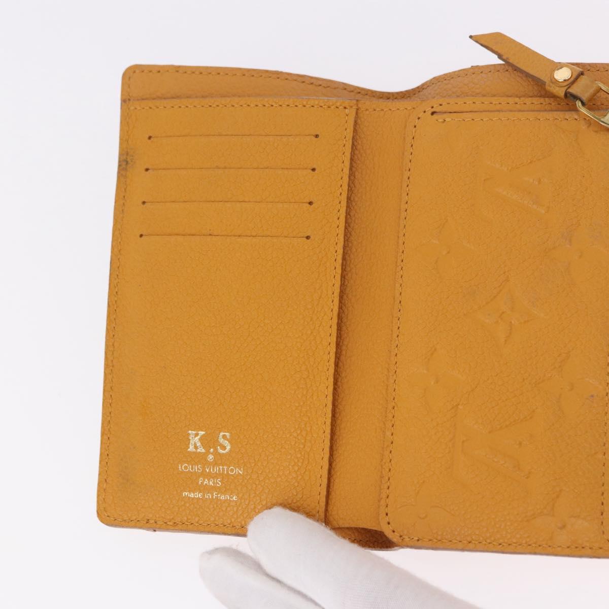 LOUIS VUITTON Empreinte Portefeuille Curie's Compact Saffron Auth BA13838