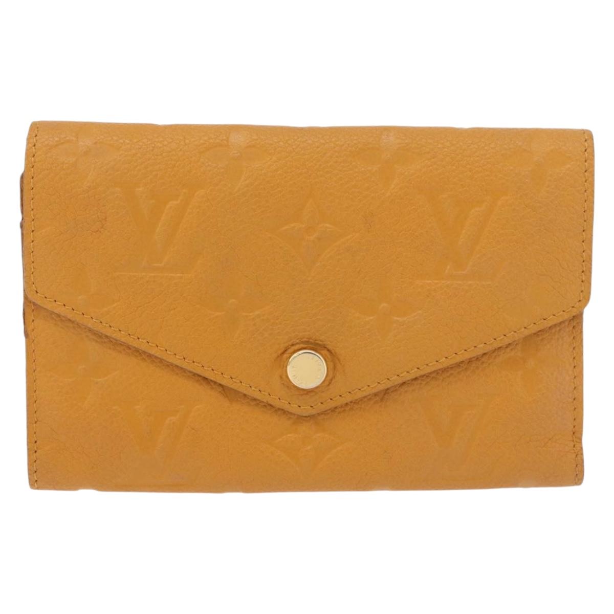 LOUIS VUITTON Empreinte Portefeuille Curie's Compact Saffron Auth BA13838