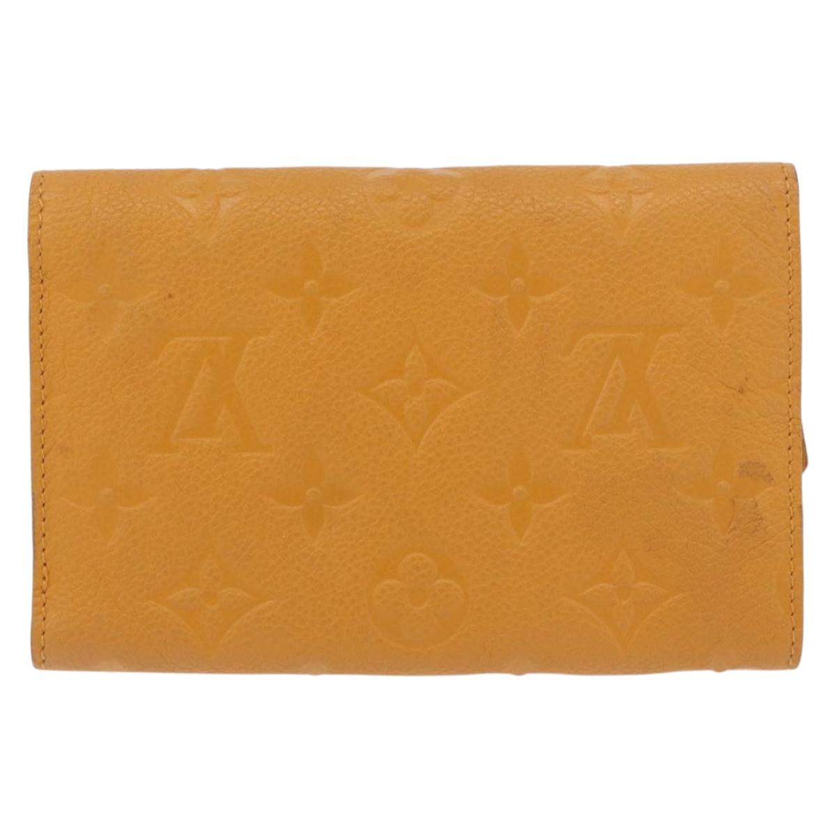 LOUIS VUITTON Empreinte Portefeuille Curie's Compact Saffron Auth BA13838