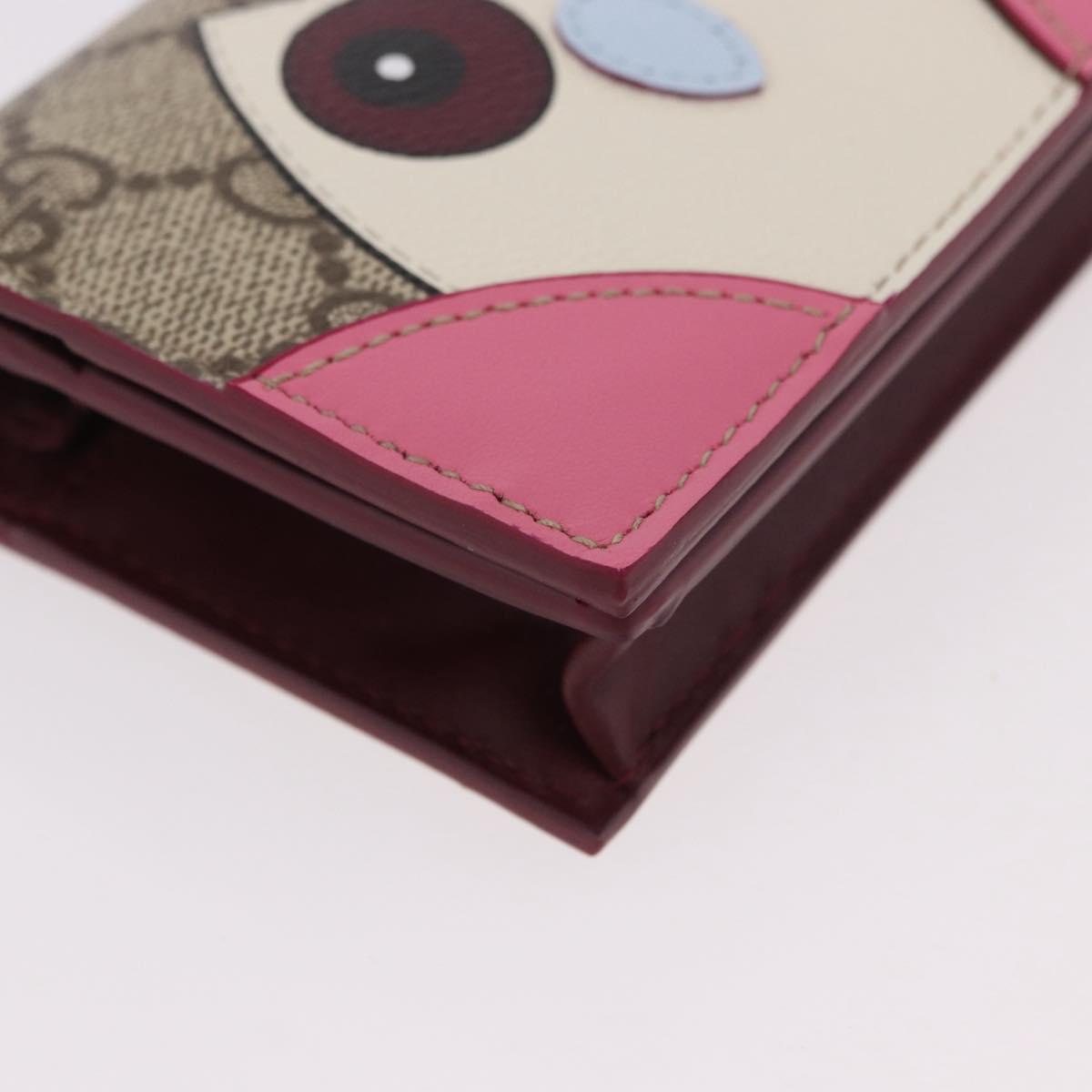 GUCCI GG Supreme Bifold Wallet PVC Beige Gold 818767 Auth BA13845M