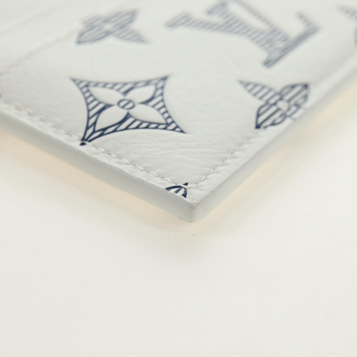 LOUIS VUITTON Monogram Shadow Porte Cartes Double White M83699 Auth BA13846SAM