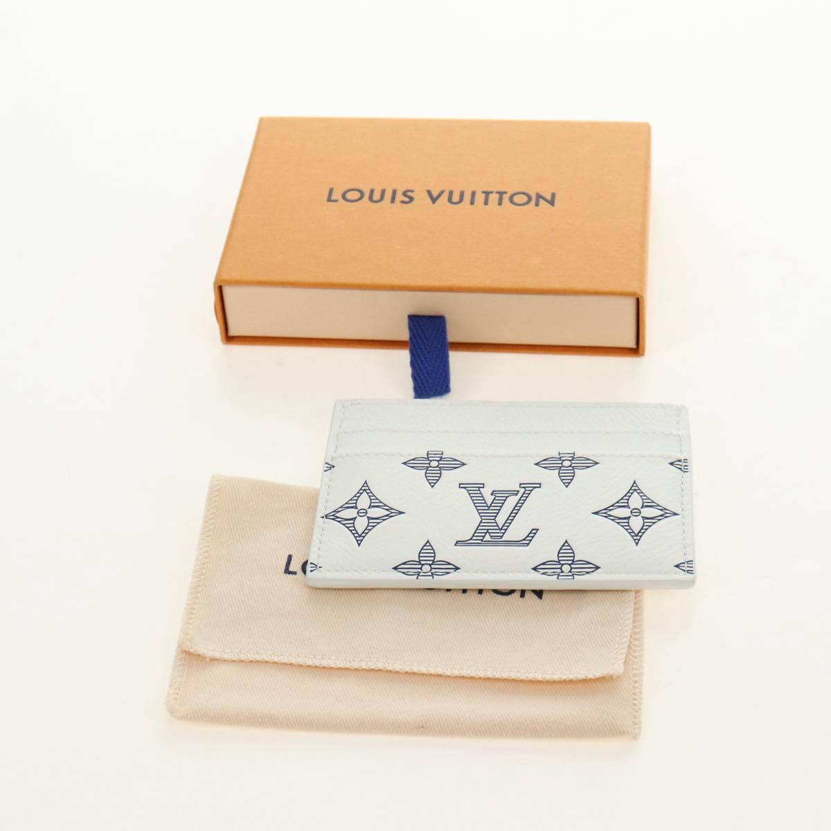 LOUIS VUITTON Monogram Shadow Porte Cartes Double White M83699 Auth BA13846SAM