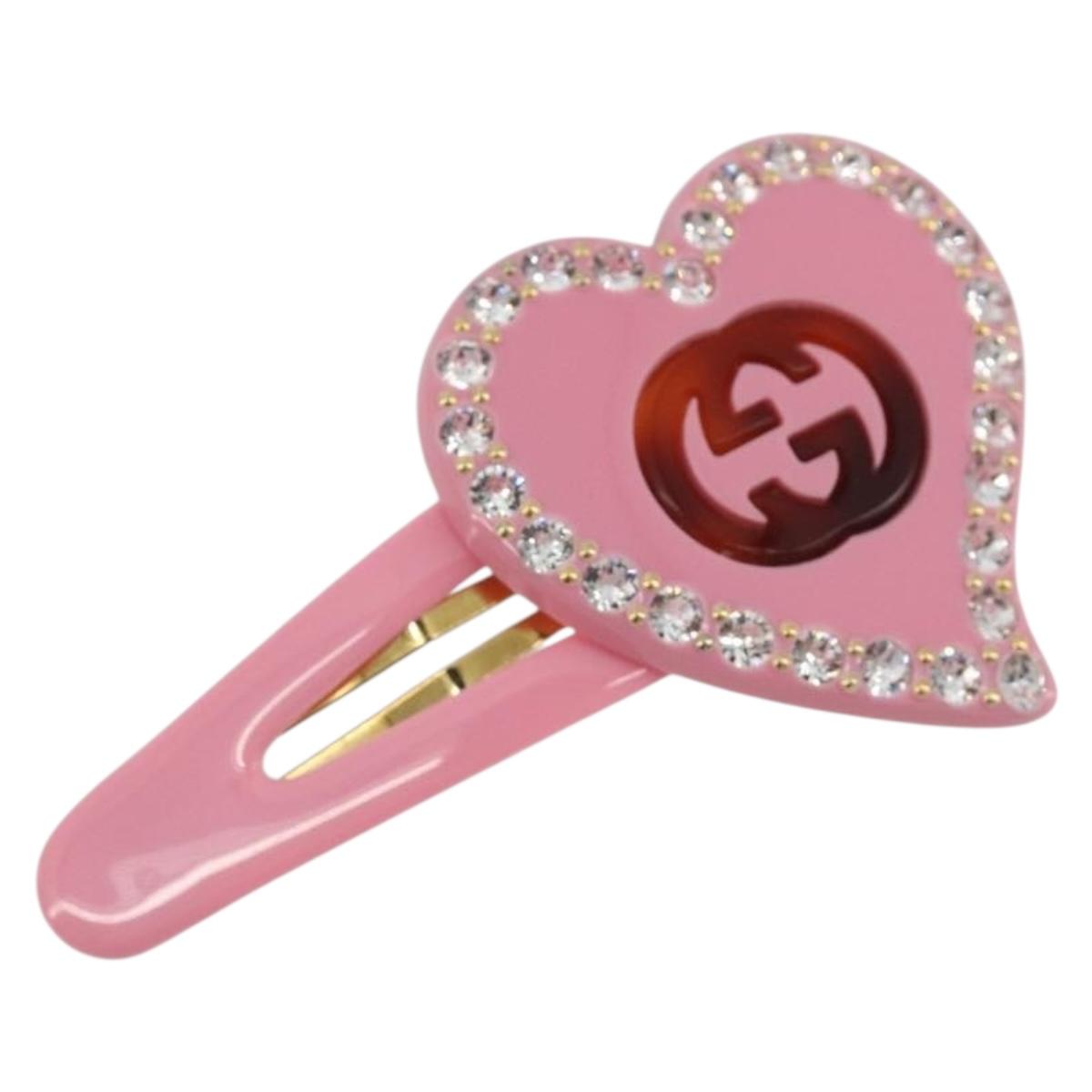 GUCCI Barrette Hair clip plastic Pink Gold Auth BA13853M