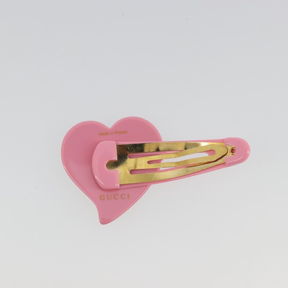 GUCCI Barrette Hair clip plastic Pink Gold Auth BA13853M