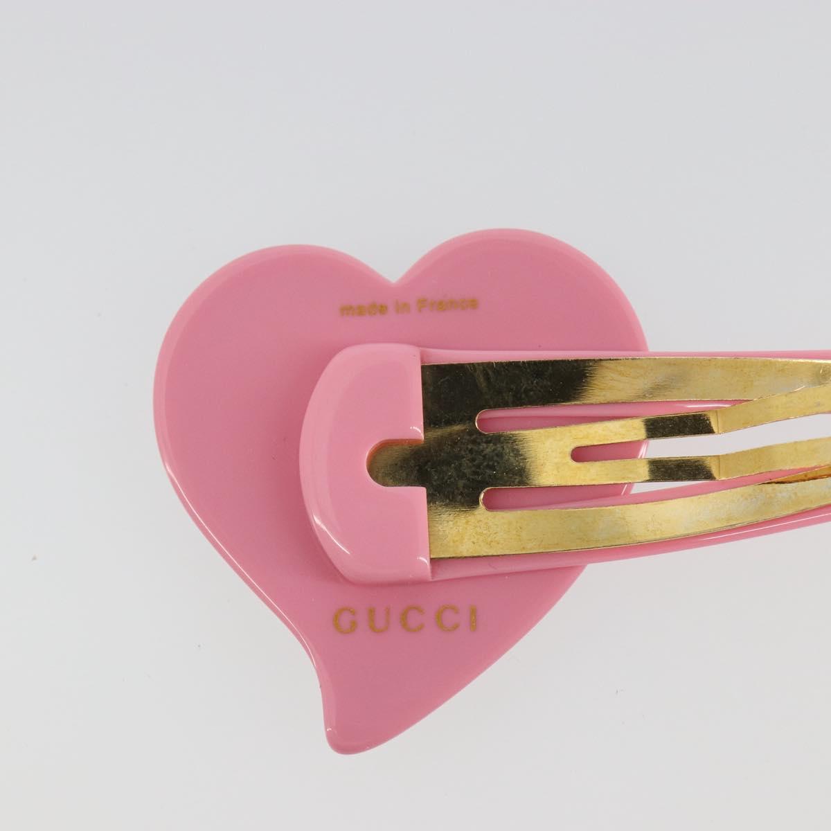 GUCCI Barrette Hair clip plastic Pink Gold Auth BA13853M