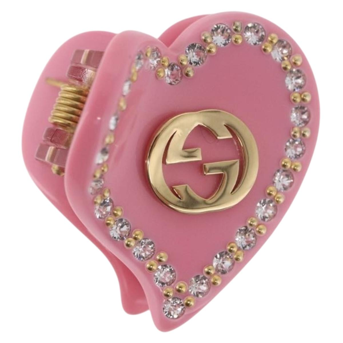 GUCCI Hair Clip plastic Pink Auth BA13854M