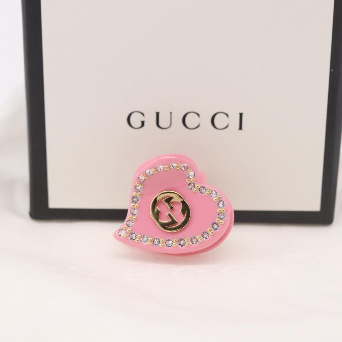 GUCCI Hair Clip plastic Pink Auth BA13854M