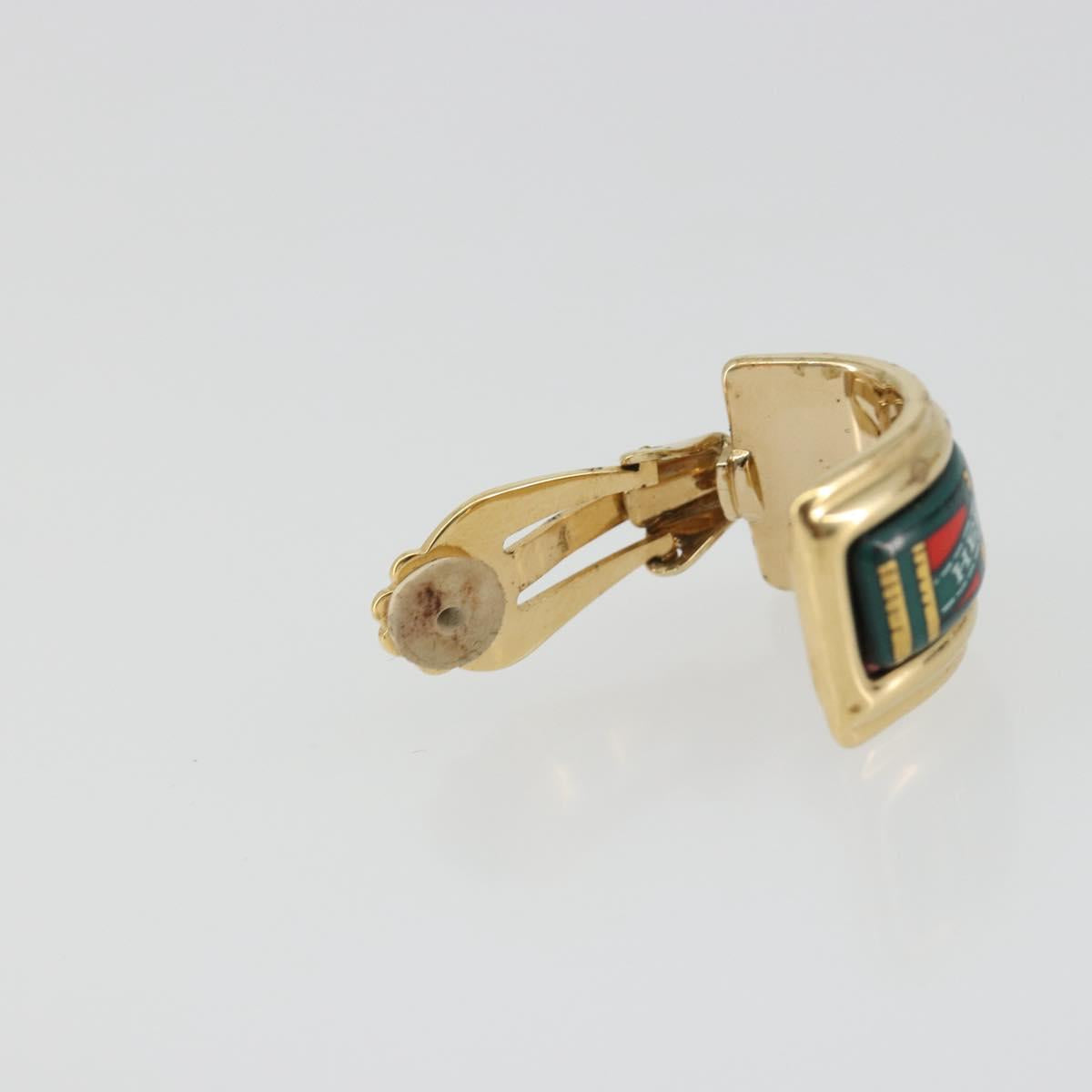 HERMES Emile Earring metal Green Auth BA13857V