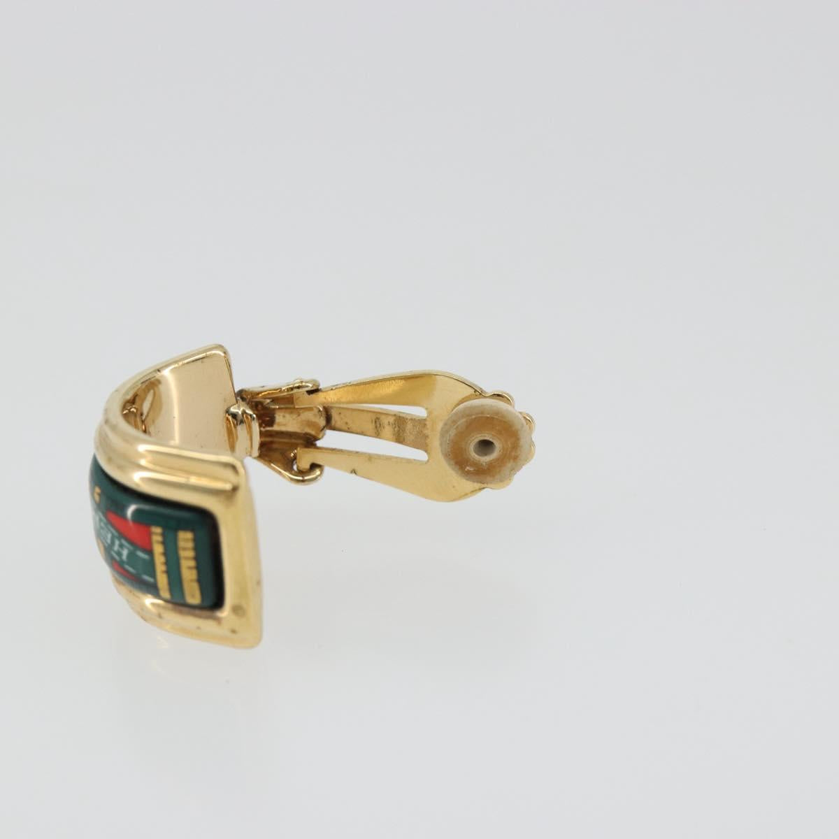 HERMES Emile Earring metal Green Auth BA13857V