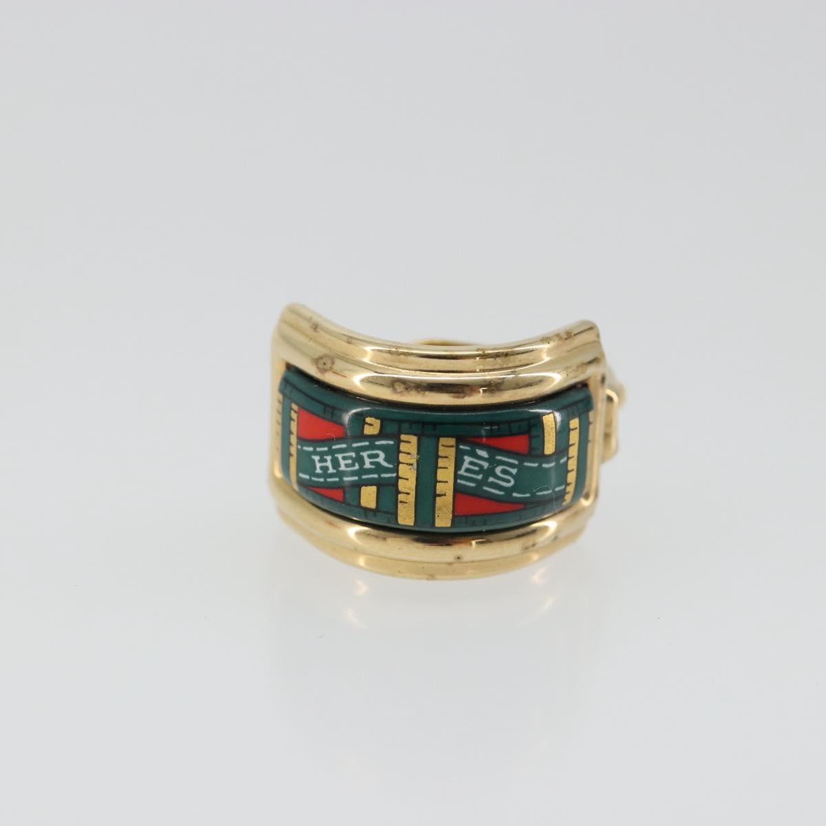 HERMES Emile Earring metal Green Auth BA13857V