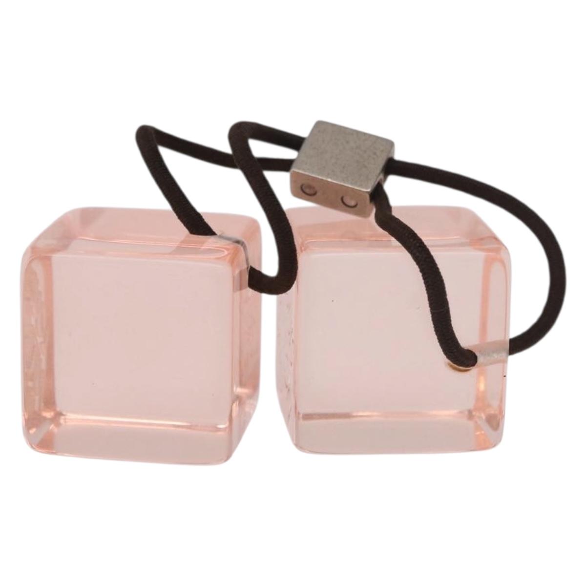 LOUIS VUITTON Hair Cube Unclean Hair Tie plastic 2 Set Orange LV Auth BA13858