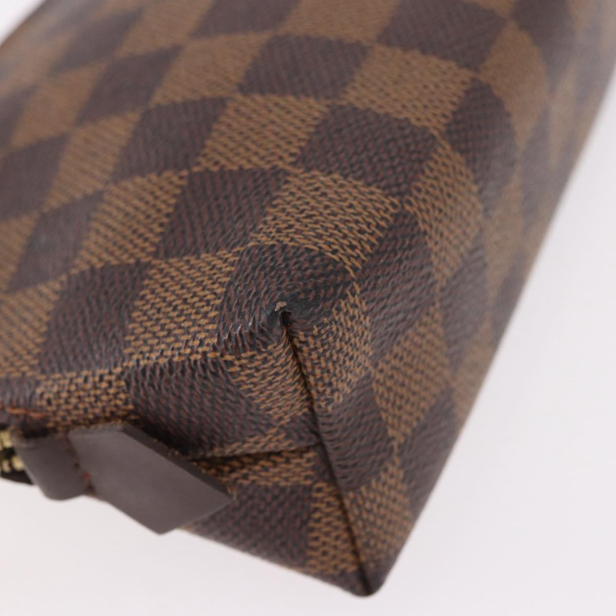 LOUIS VUITTON Damier Ebene Pochette Cosmetic PM Pouch N47516 LV Auth BA13860