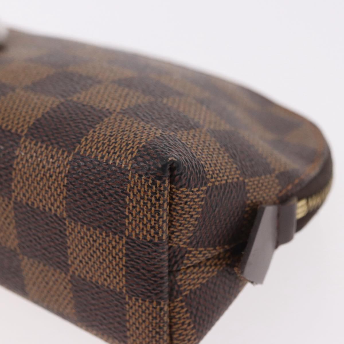 LOUIS VUITTON Damier Ebene Pochette Cosmetic PM Pouch N47516 LV Auth BA13860