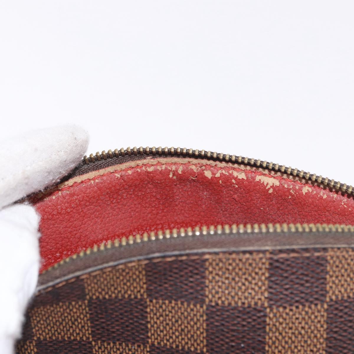 LOUIS VUITTON Damier Ebene Pochette Cosmetic PM Pouch N47516 LV Auth BA13860