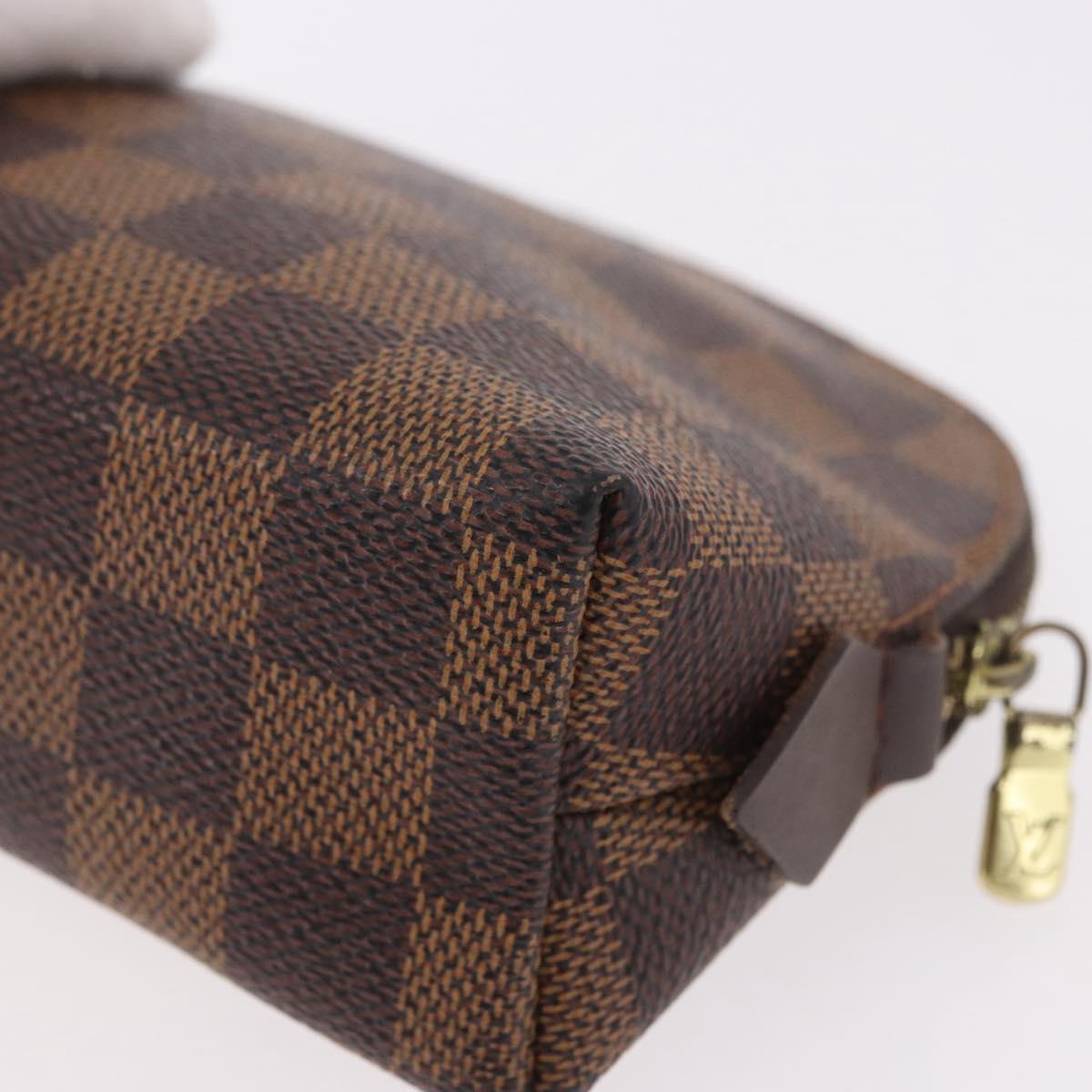 LOUIS VUITTON Damier Ebene Pochette Cosmetic PM Pouch N47516 LV Auth BA13860