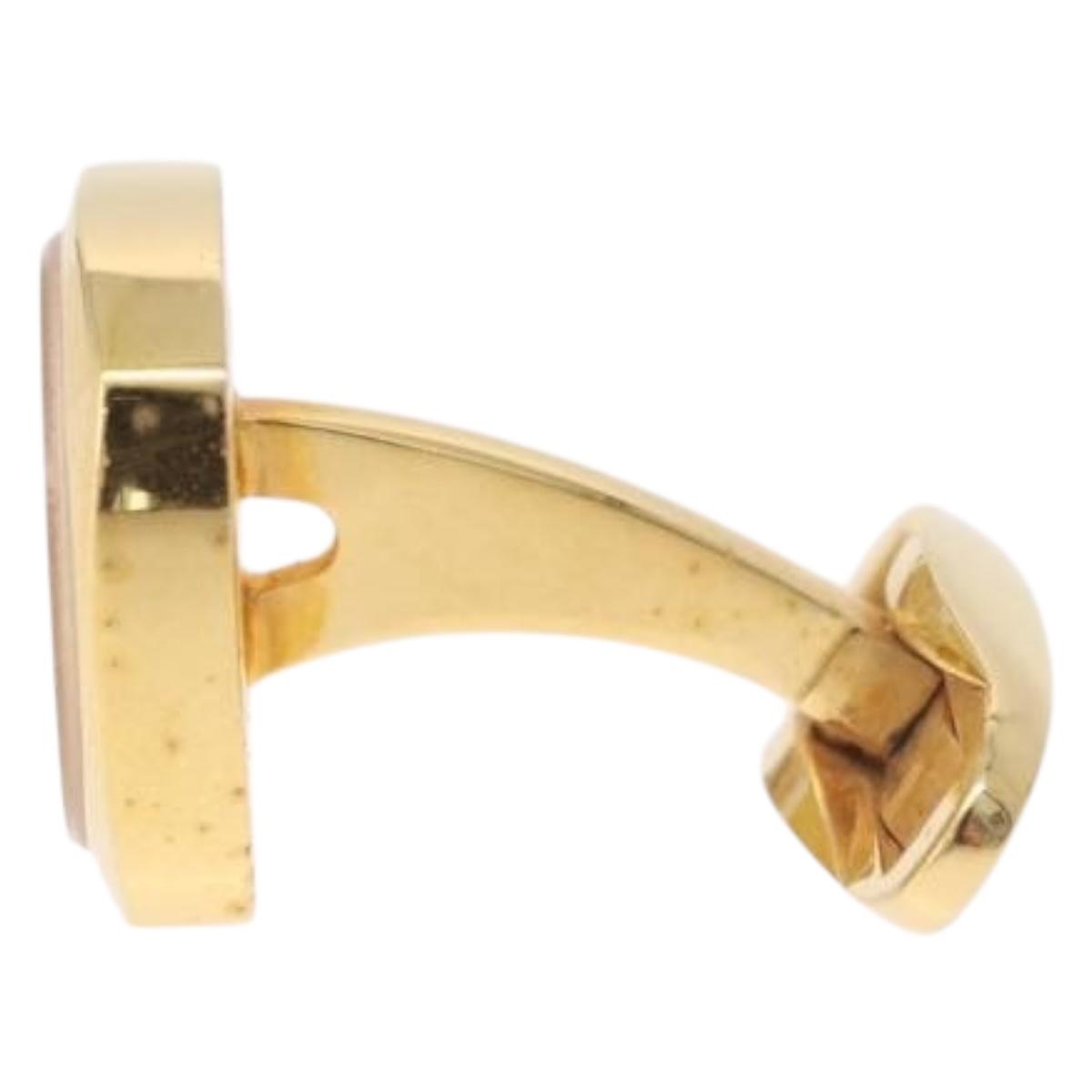 CELINE Nek Tie Pin Cuffs metal Gold Tone Auth BA13864V