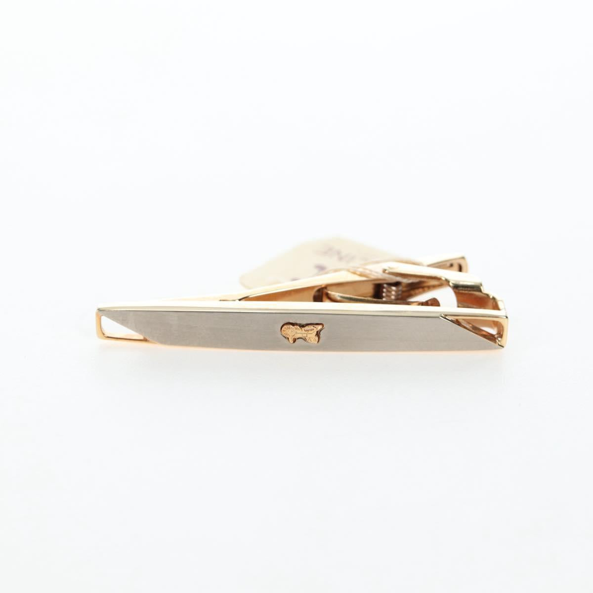 CELINE Nek Tie Pin Cuffs metal 4 Set Gold Tone Auth BA13869