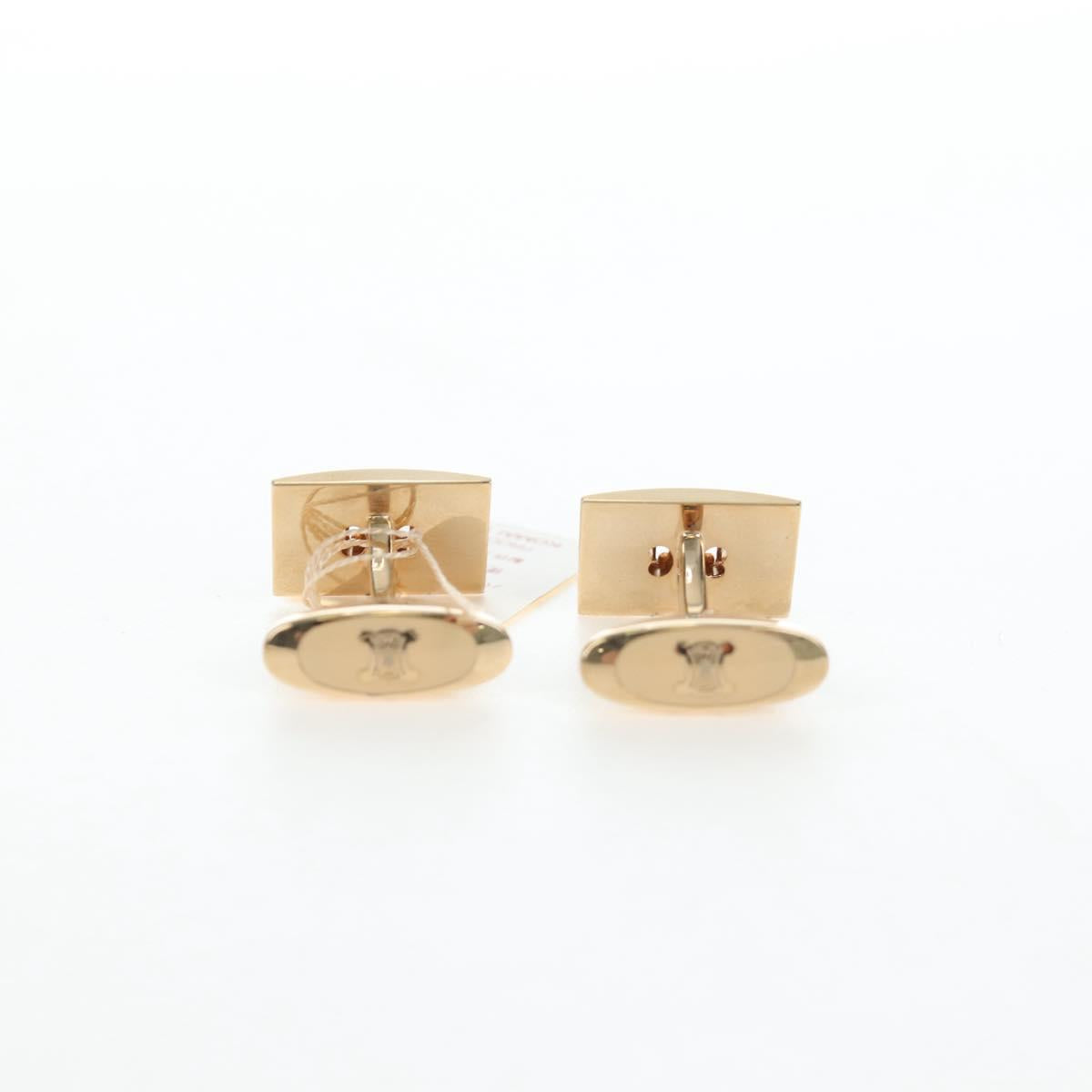 CELINE Nek Tie Pin Cuffs metal 4 Set Gold Tone Auth BA13869
